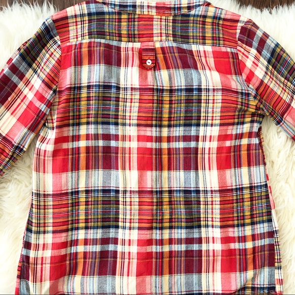 Honey Punch 3/4 Sleeve Fall Colored V-neck 3/4 button down front blouse Size S - Picture 6 of 10